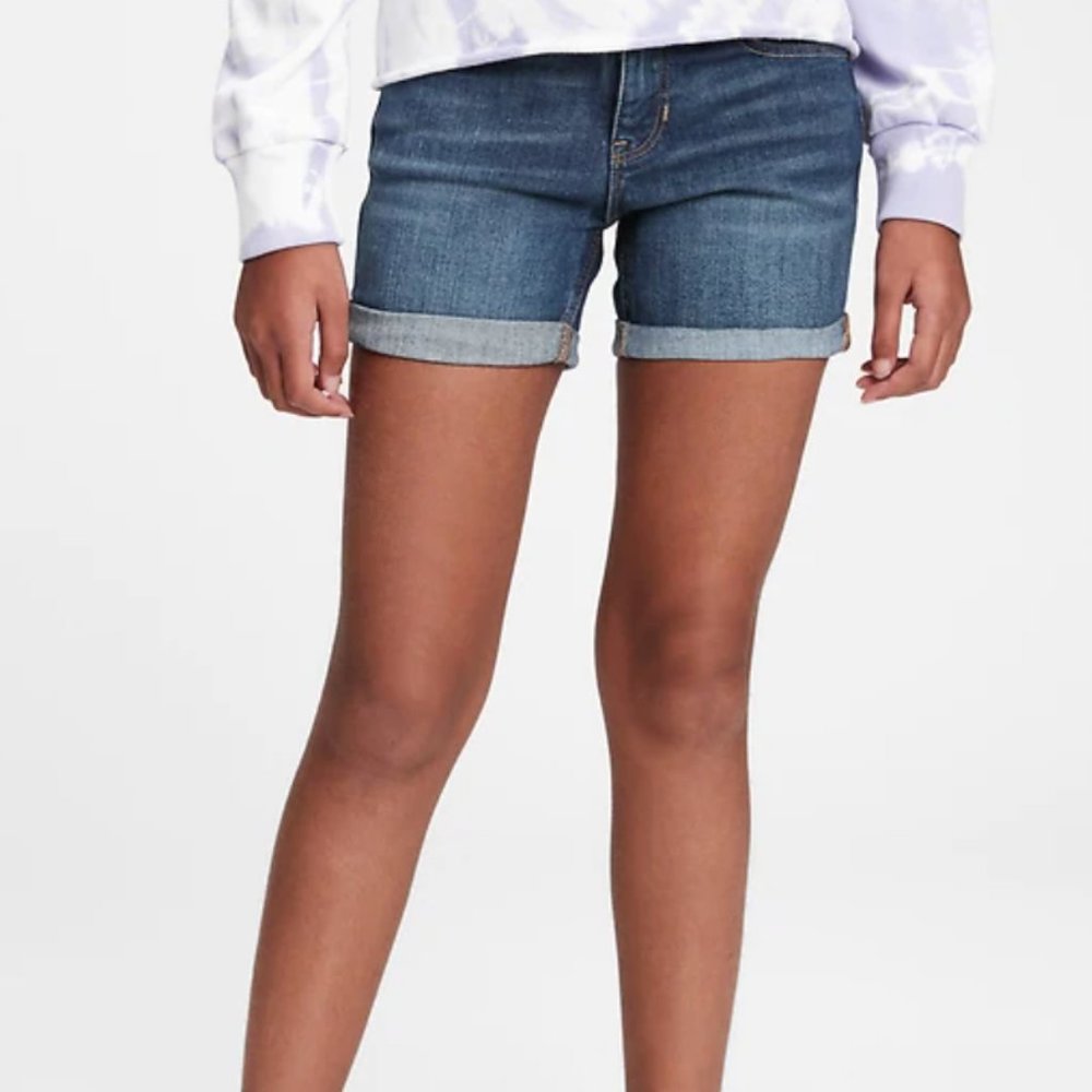 Gap Girls' Midi Denim Shorts With Stretch